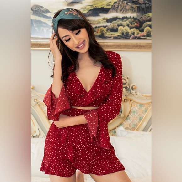 Women’s Red and White Polka Dot Dress - Picture 1 of 3